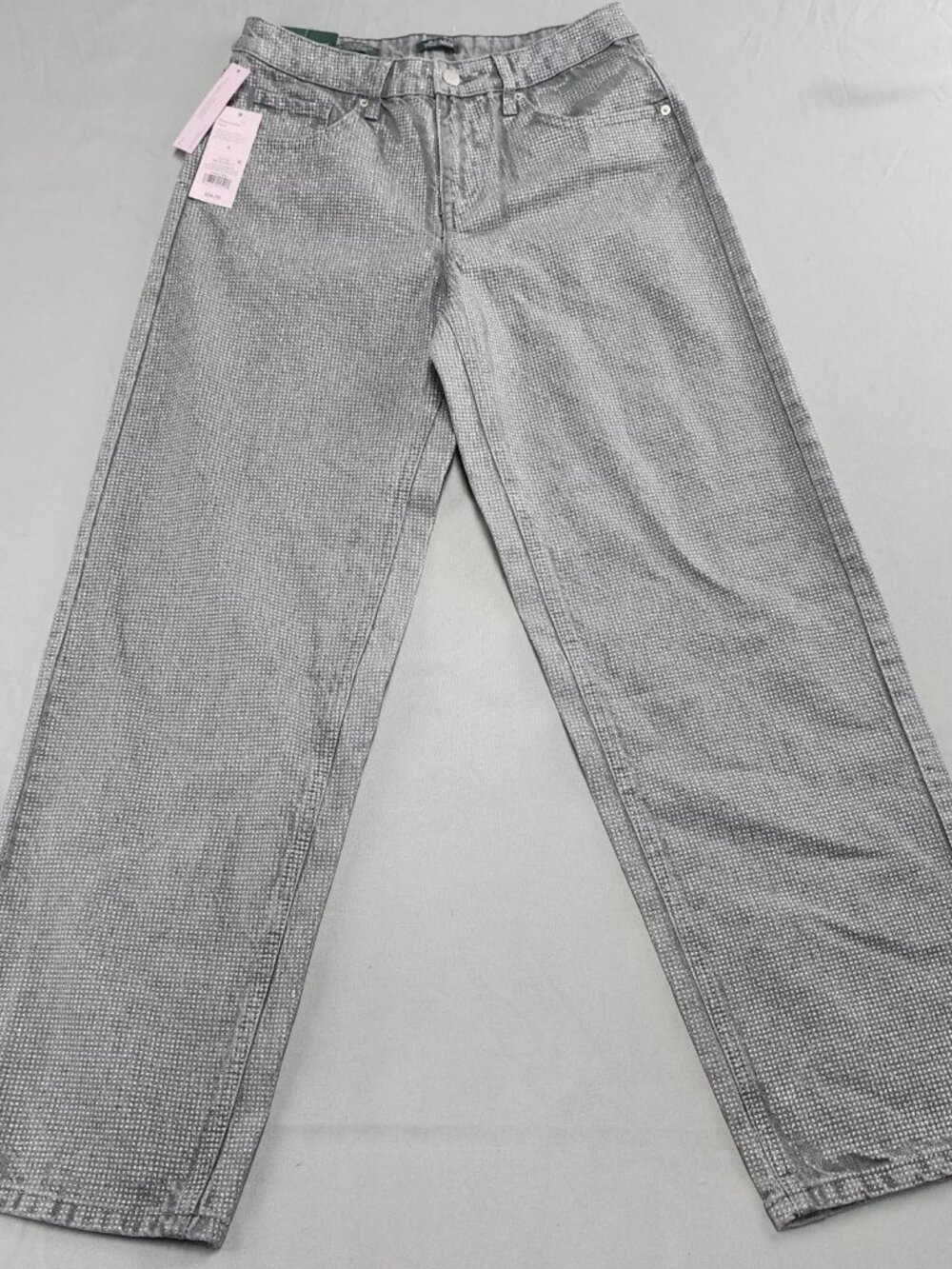 Wild Fable Womens Size 4 Metallic Gray 90s Relaxed Straight Mid Rise Jeans